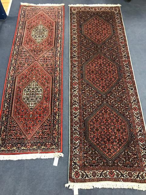 Two Persian runners 195 x 61cm and 220 x 74cm